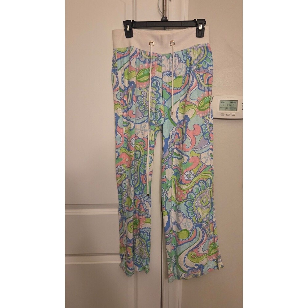Lilly Pulitzer "The Beach Pant" in "Multi Conch Republic" Beach Print Size Small